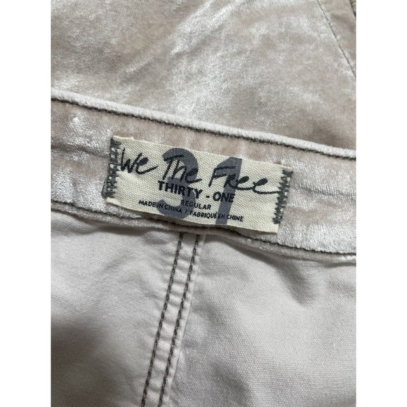 Free People Sweet Jane Women’s Champagne Mid Rise Velvet Jeans Size 31 - Picture 10 of 11
